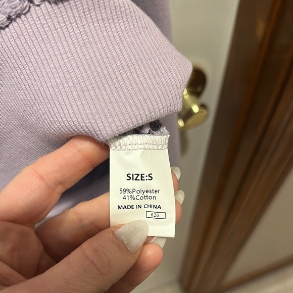 Lavender Knit Sweater with Lace Details - Picture 5 of 7